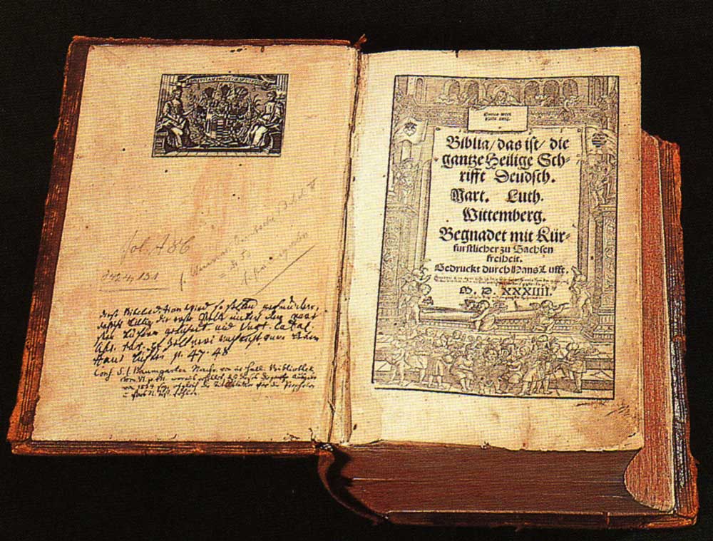 Leather-bound Bible owned by St James's Church