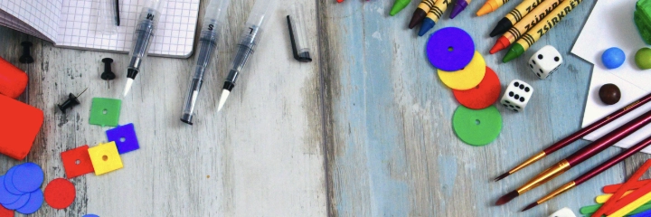 A selection of games and stationery to represent our work with youth and children