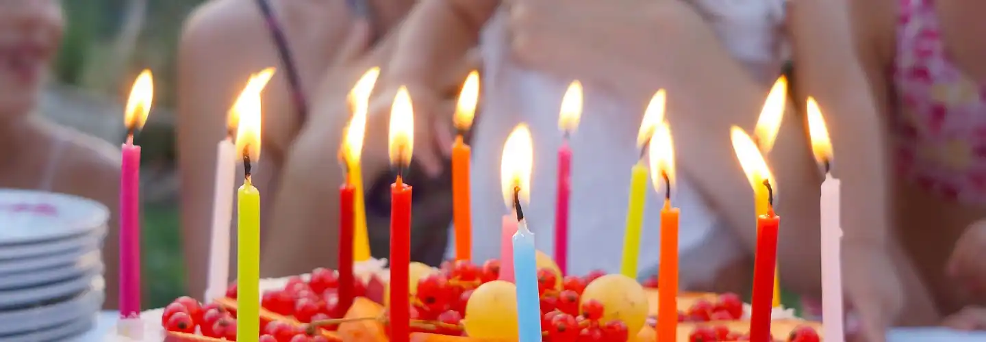 Birthday cake with candles