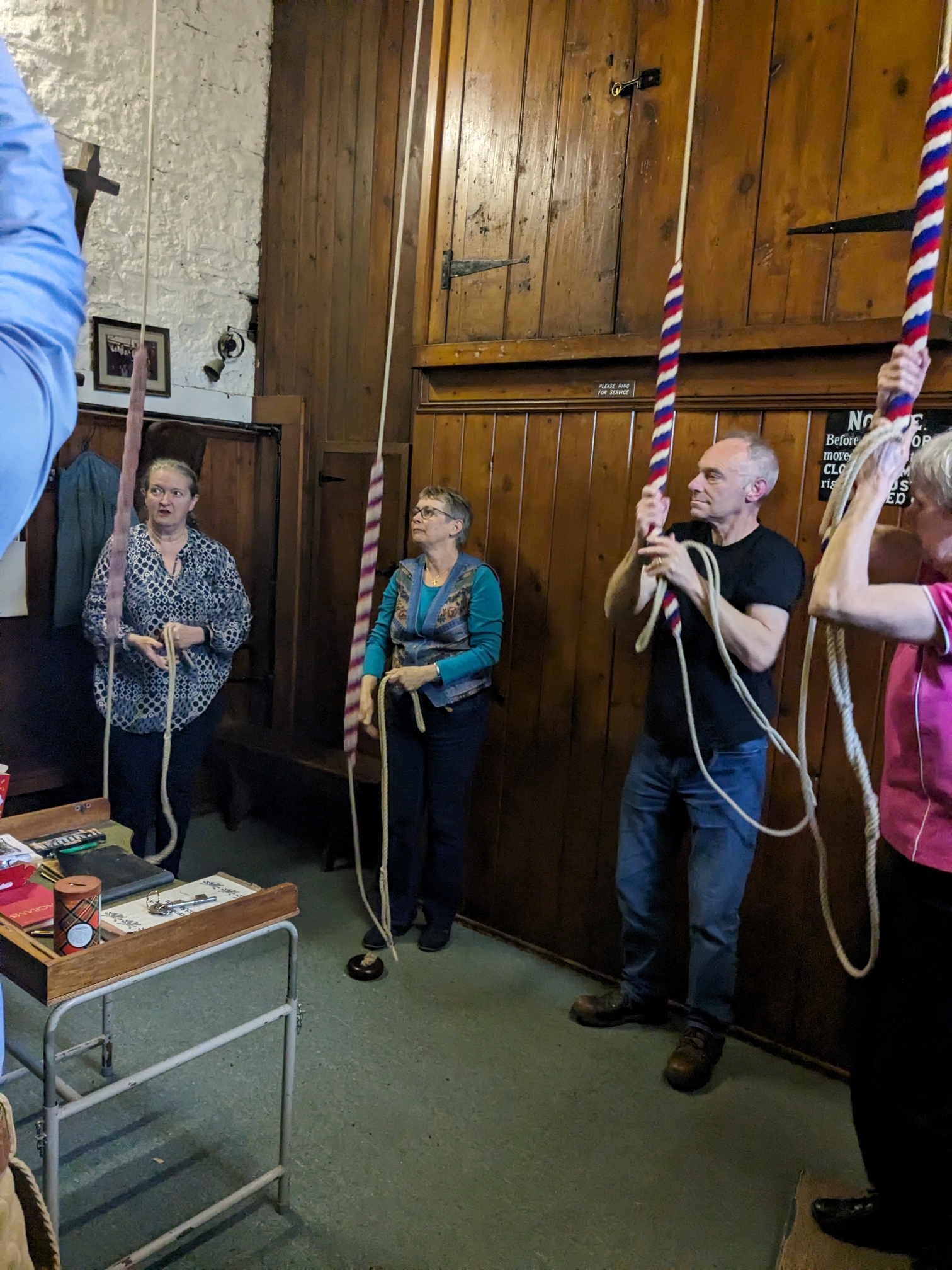 Bell ringing in the Church of St James, Biddenham